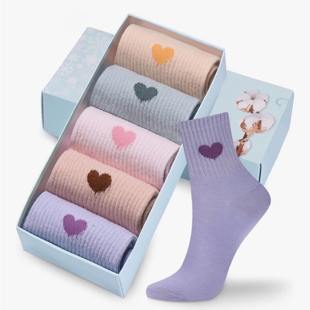 Corlap Women's Cute Cotton Crew Athletic Running Socks